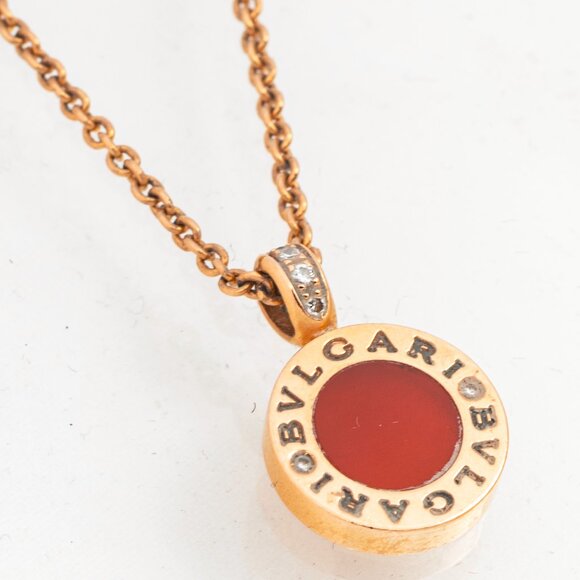 Bvlgari "Bvlgari Bvlgari" 18k Gold Pendant Chain Necklace - Picture 2 of 5